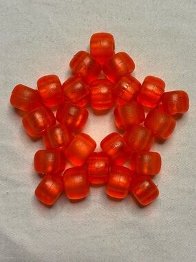 Translucent Orange Colored Kandi Star Pony Beads Trinket Handmade